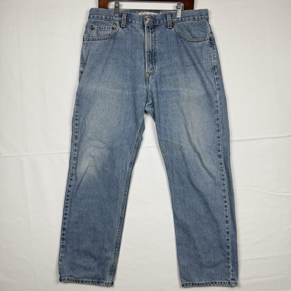 Vintage Levis Jeans Mens 36x30 Blue Y2K Denim Pants Straight 505 Faded Heel Drag